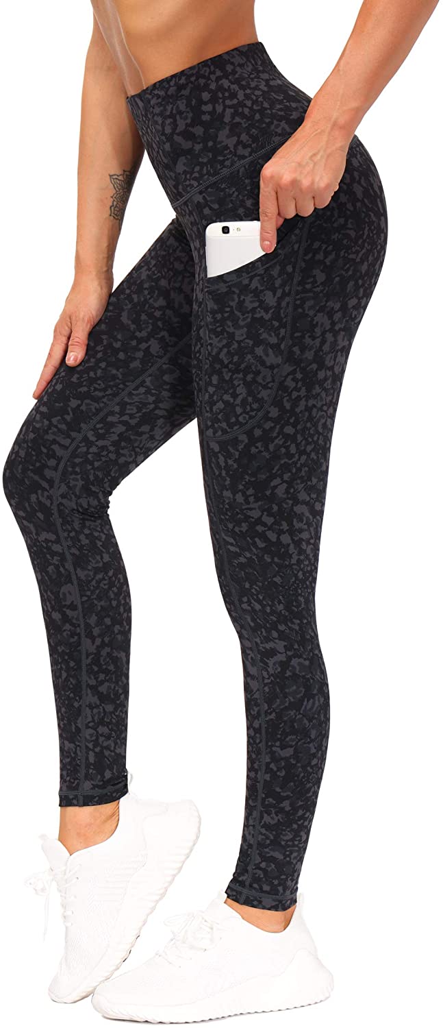 THE GYM PEOPLE Thick High Waist Yoga Pants with Pockets, Tummy
