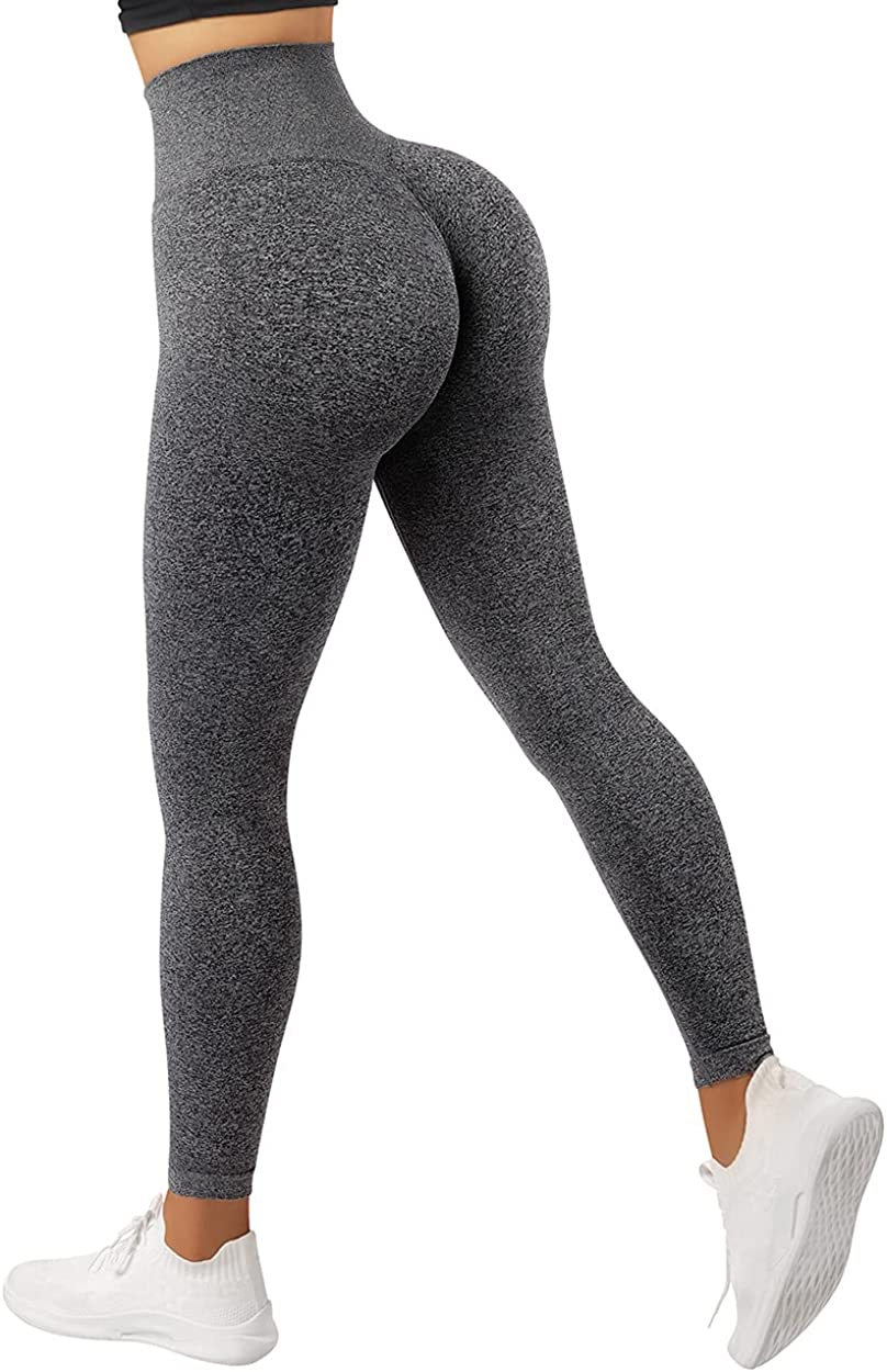  SUUKSESS Women No Front Seam Buttery Soft Workout Leggings  Ruched High Waisted Tummy Control Yoga Pants