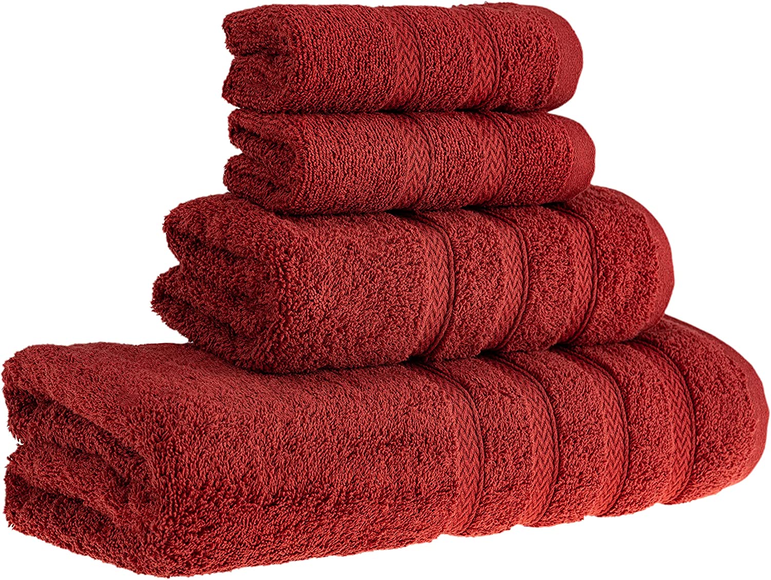 HALLEY Decorative Bath Towels Set, 6 Piece - Turkish Towel Set with Floral  Pattern, Highly Absorbent & Fade Resistant Fabric, 100% Cotton - Brown