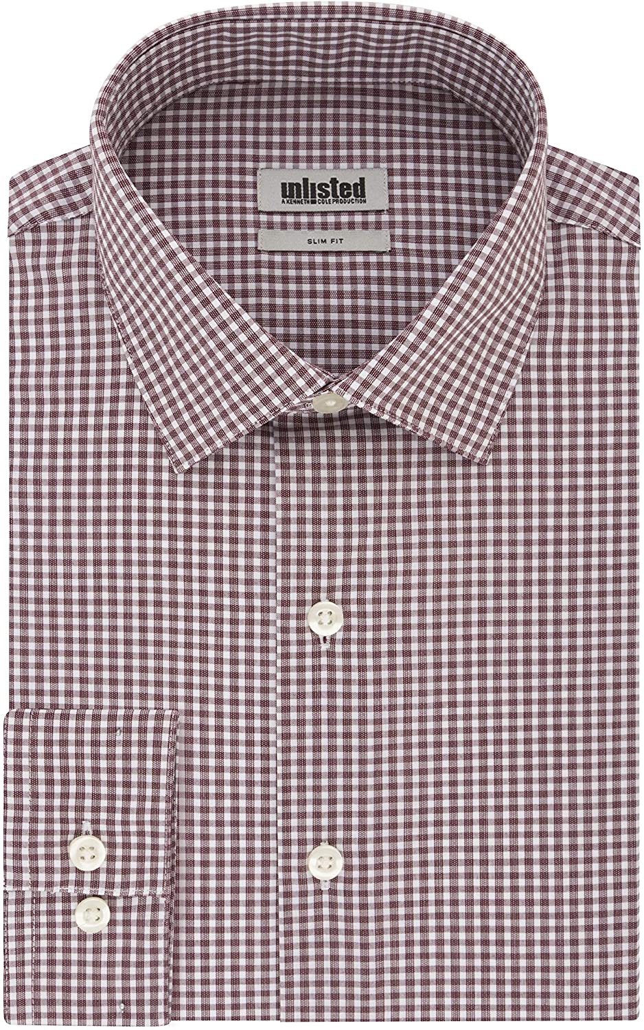 Unlisted by Kenneth Cole Men's Dress Shirt Slim Fit Checks and Stripes  (Patterne