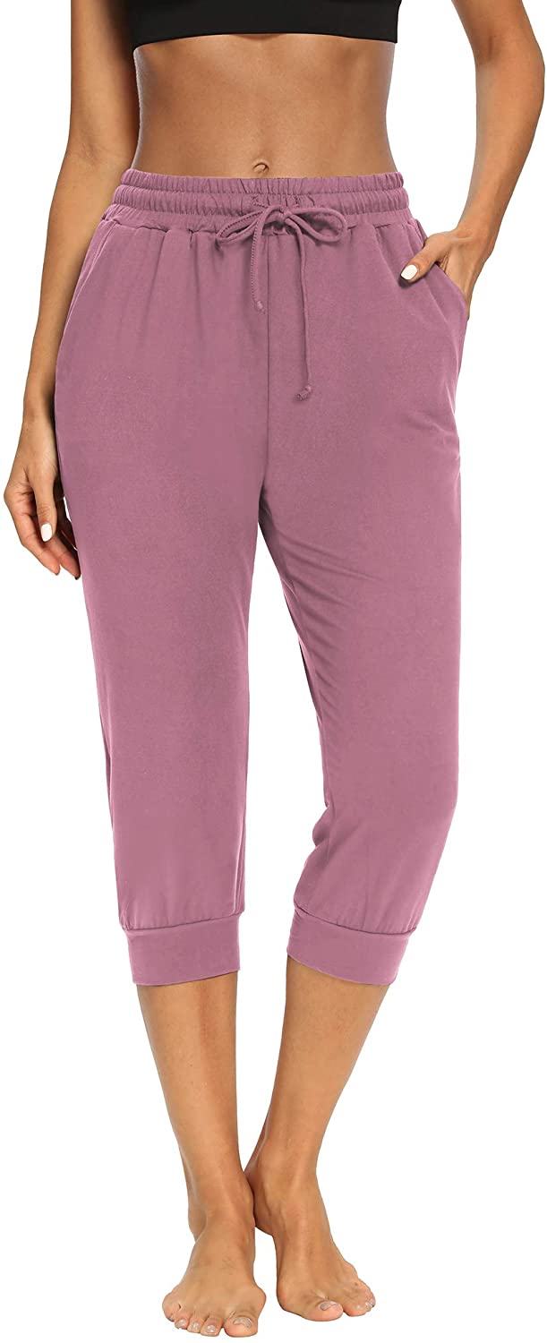 Sarin Mathews Womens Capri Yoga Pants Loose Comfy Workout Sweatpants Drawstring Ebay