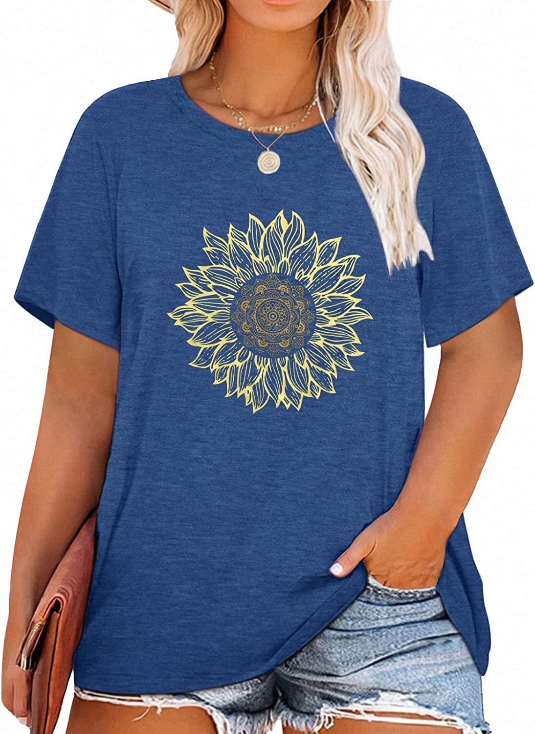 Women Plus Size Daisy T Shirts Casual Floral Graphic Tees Short Sleeve  Summer Shirt Tops, A-dark Grey, 3X : : Clothing, Shoes &  Accessories