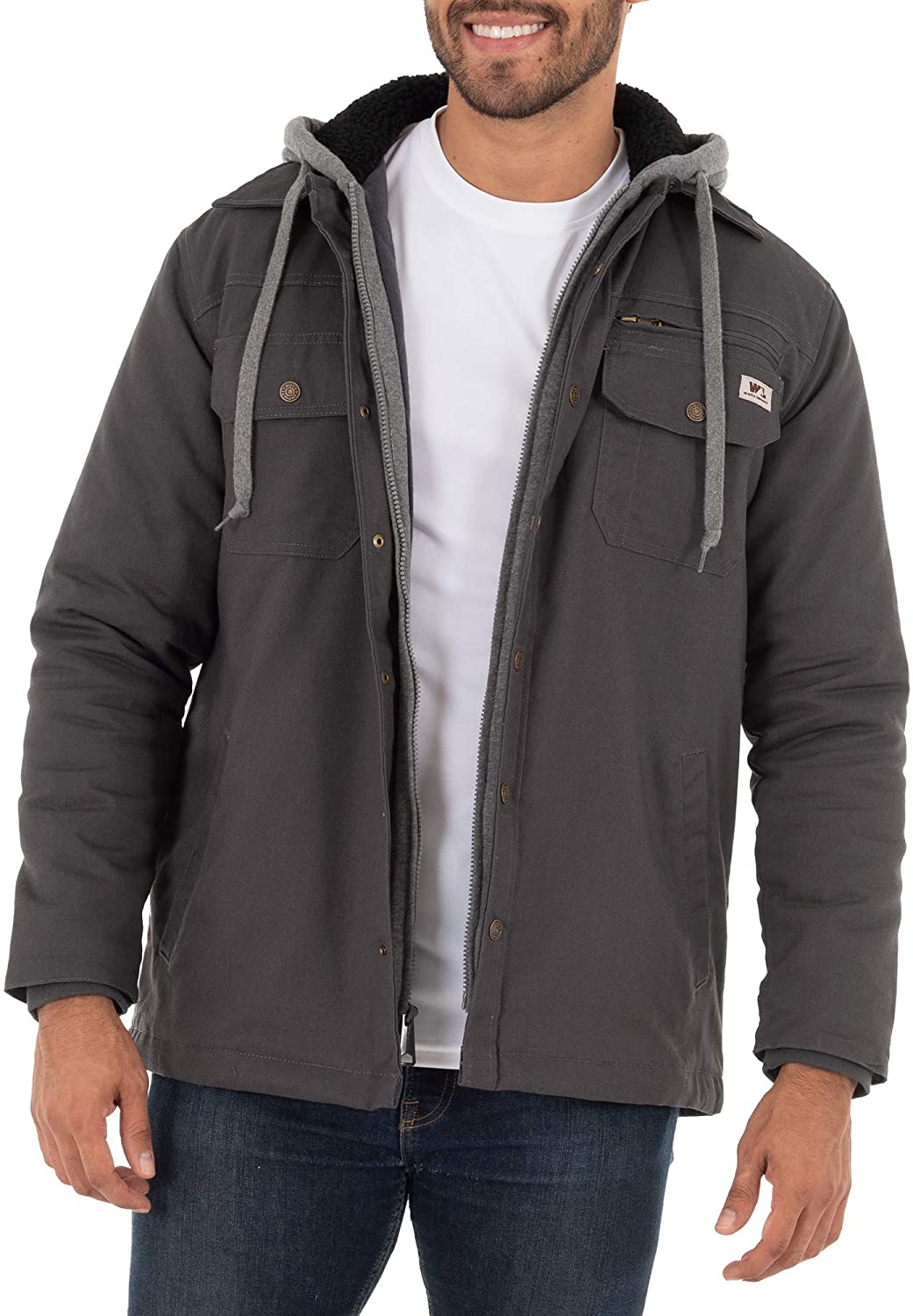 wells lamont canvas jacket with sherpa lining