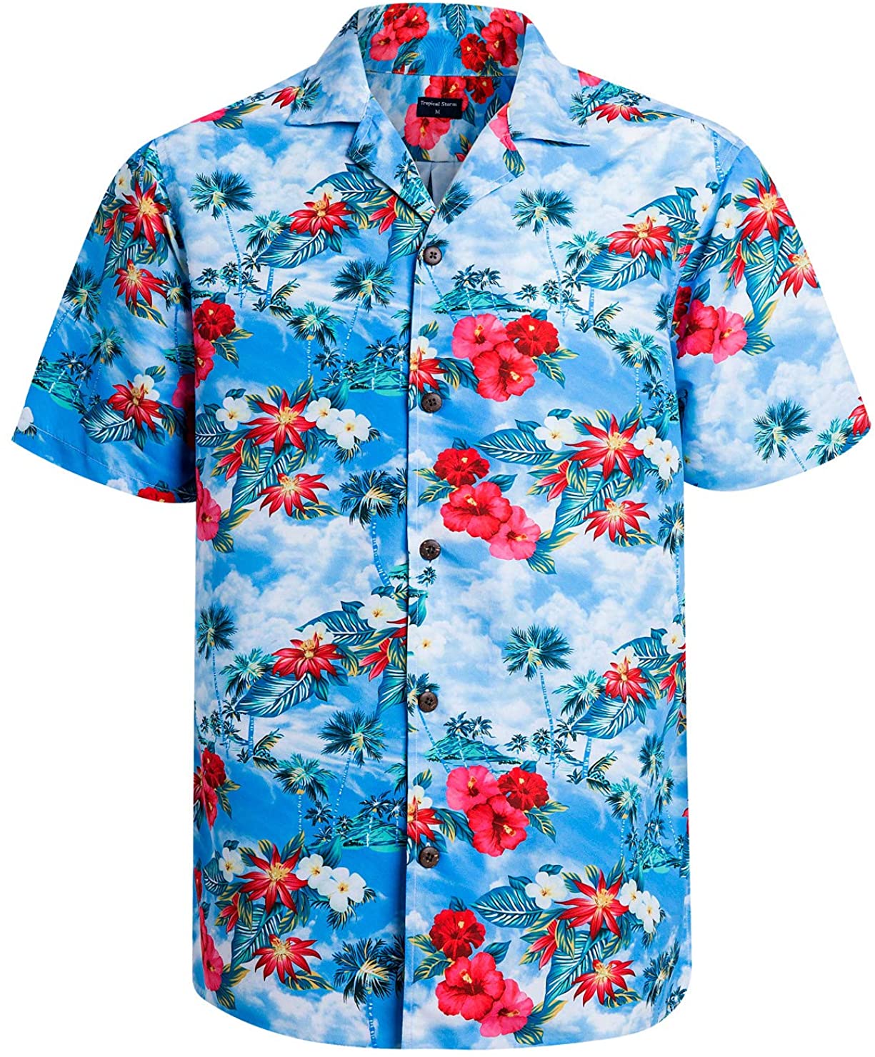 Hawaiian Shirts for Men Short Sleeve Regular Fit Mens Floral Shirts 
