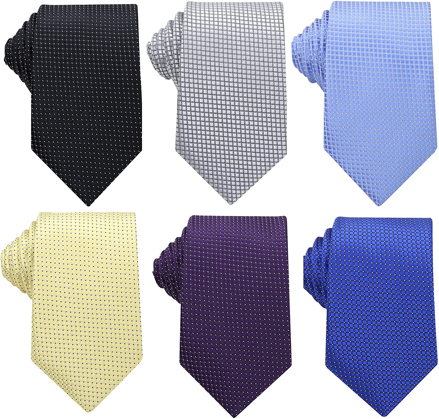 WeiShang Lot 6 PCS Classic Men's Silk Tie Necktie Woven