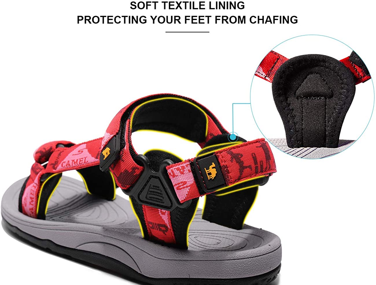 CAMEL CROWN Waterproof Hiking Sandals Women Arch Support Sport Sandals ...