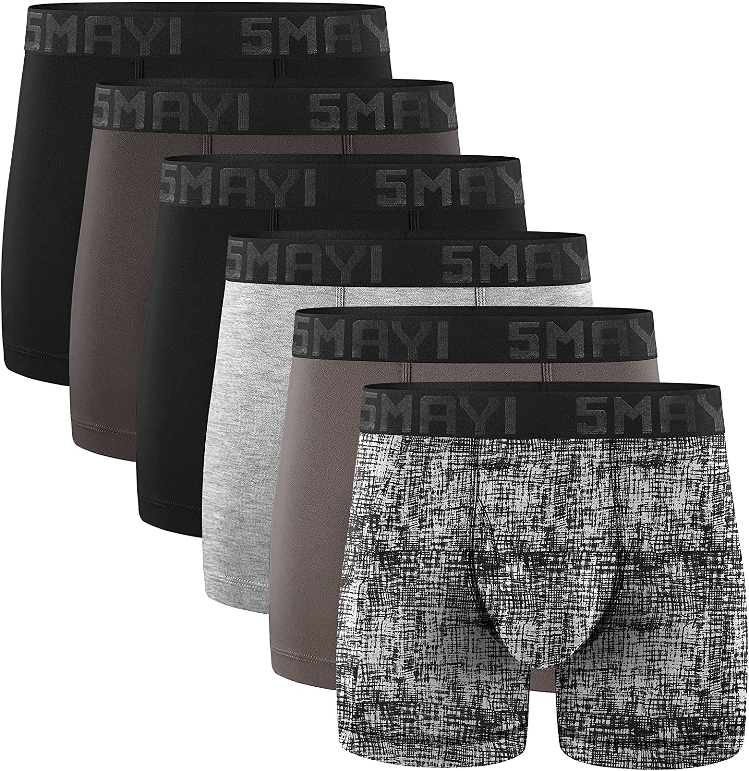 5Mayi Men's Underwear Boxer Briefs Cotton Black Mens Boxer Briefs Underwear  Men