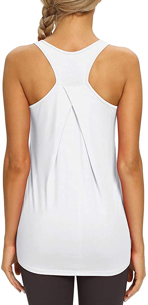 Mippo Womens Workout Tops Athletic Yoga Tennis Shirts Flowy Long Racerback  Tank