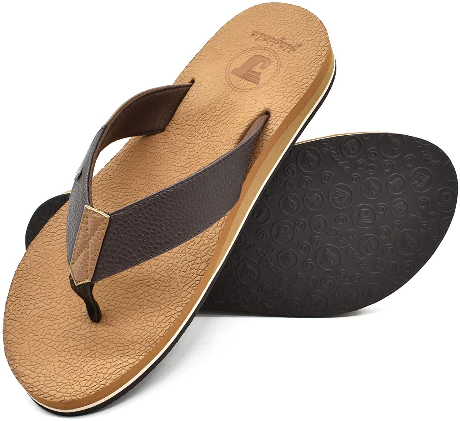 KuaiLu Womens Yoga Mat Flip Flops Arch Support Non-slip Womens 12 brown