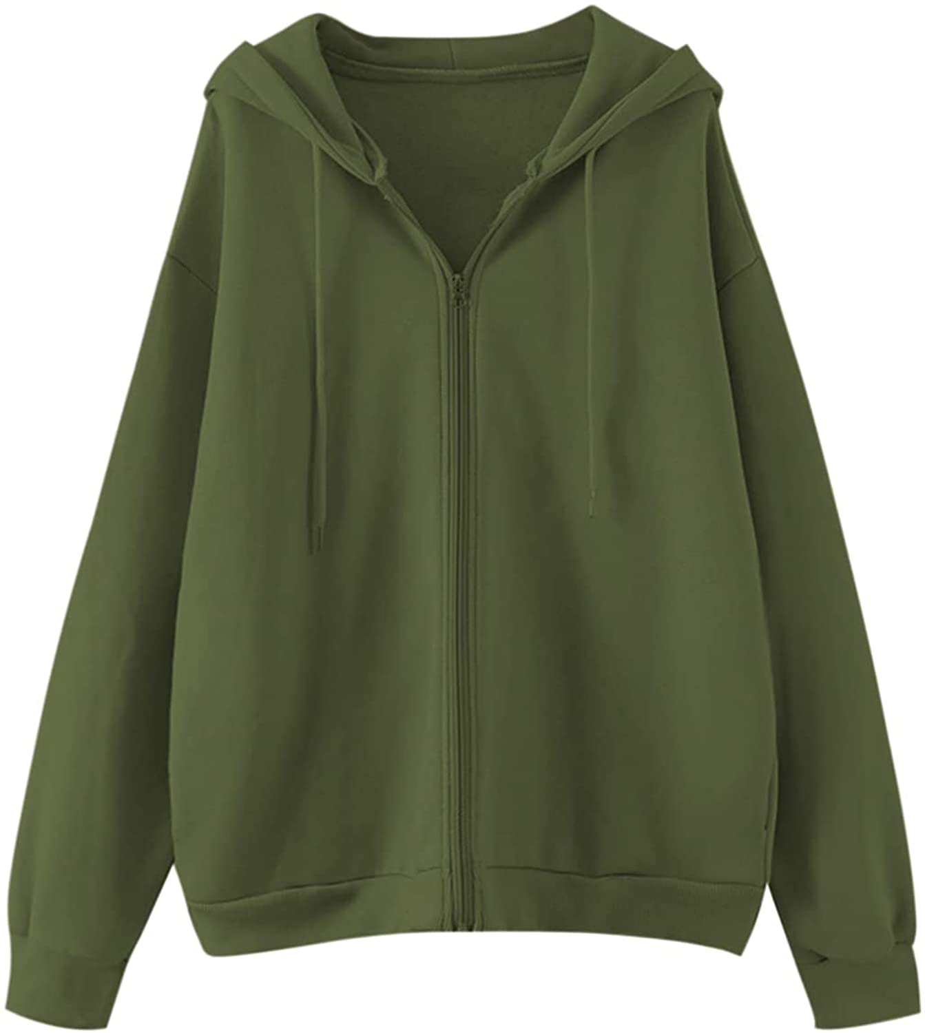  BCZHQQ salida de playa para mujer,Zip Up Quilted Hoodie  Sweatshirts Women Casual Drawstring Hooded Long Sleeve Fall Lightweight  Jacket Coat with Pocket Army Green : Clothing, Shoes & Jewelry