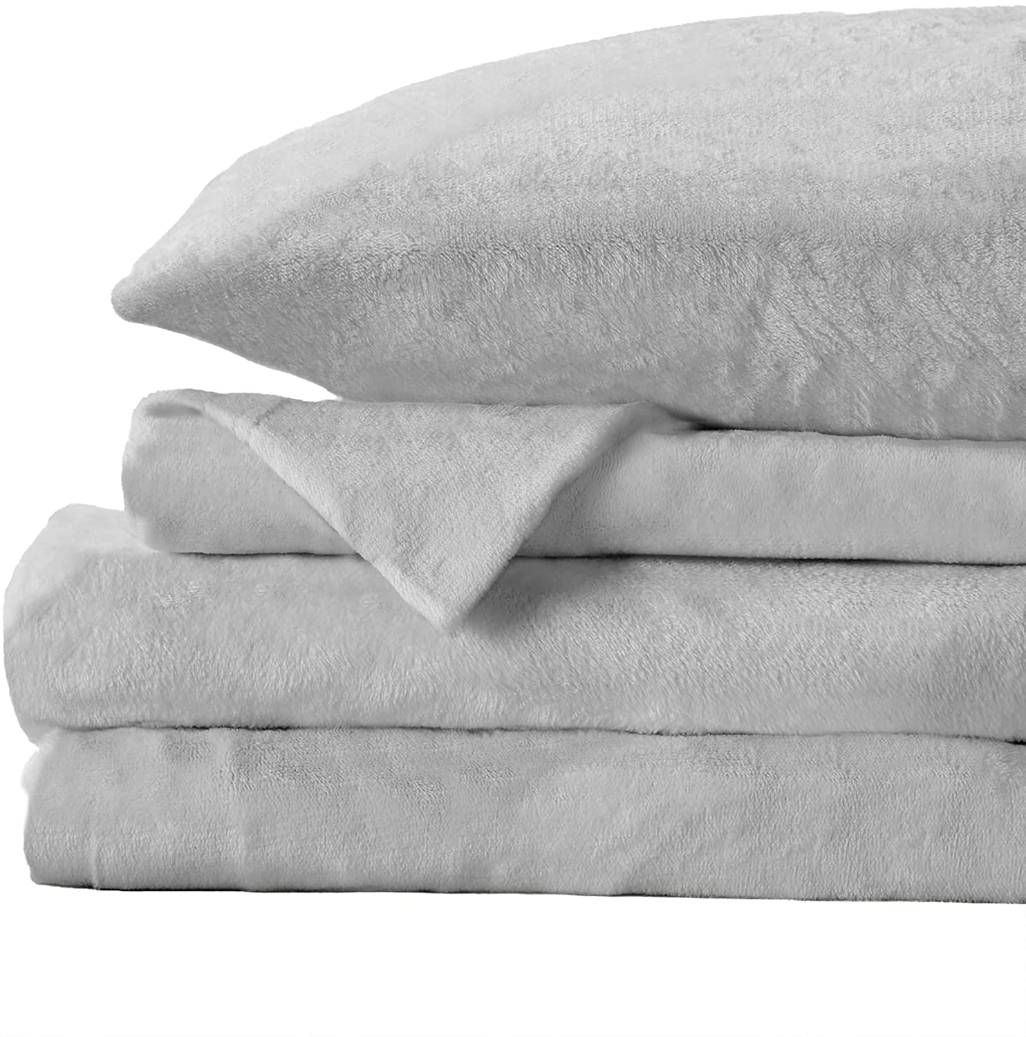 Micro Fleece Extra Soft Cozy Velvet Plush Sheet Set. Deluxe Bed