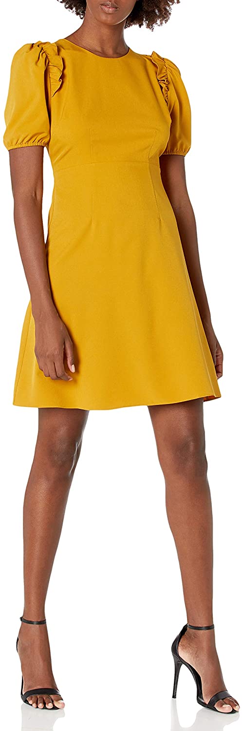 Lark & Ro Women's Florence Puff Half Sleeve Empire Waist Fit and Flare Dress  | eBay