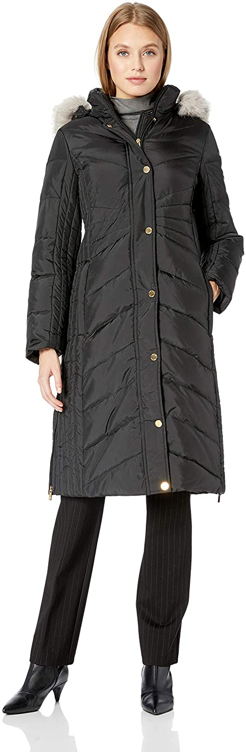 anne klein long down coat