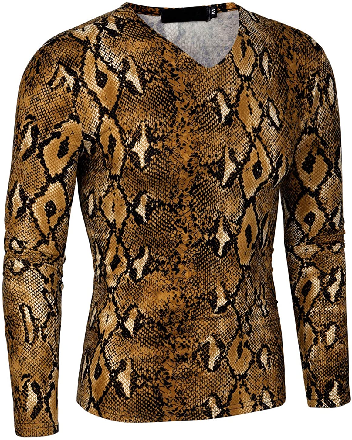 Lars Amadeus Men's Animal Print Shirt Long Sleeves Party Vintage Shirts