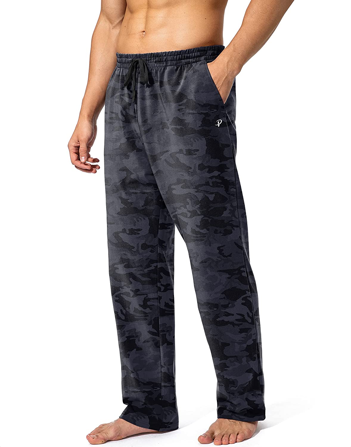  Pudolla Men's Cotton Sweatpants with Cargo Pockets