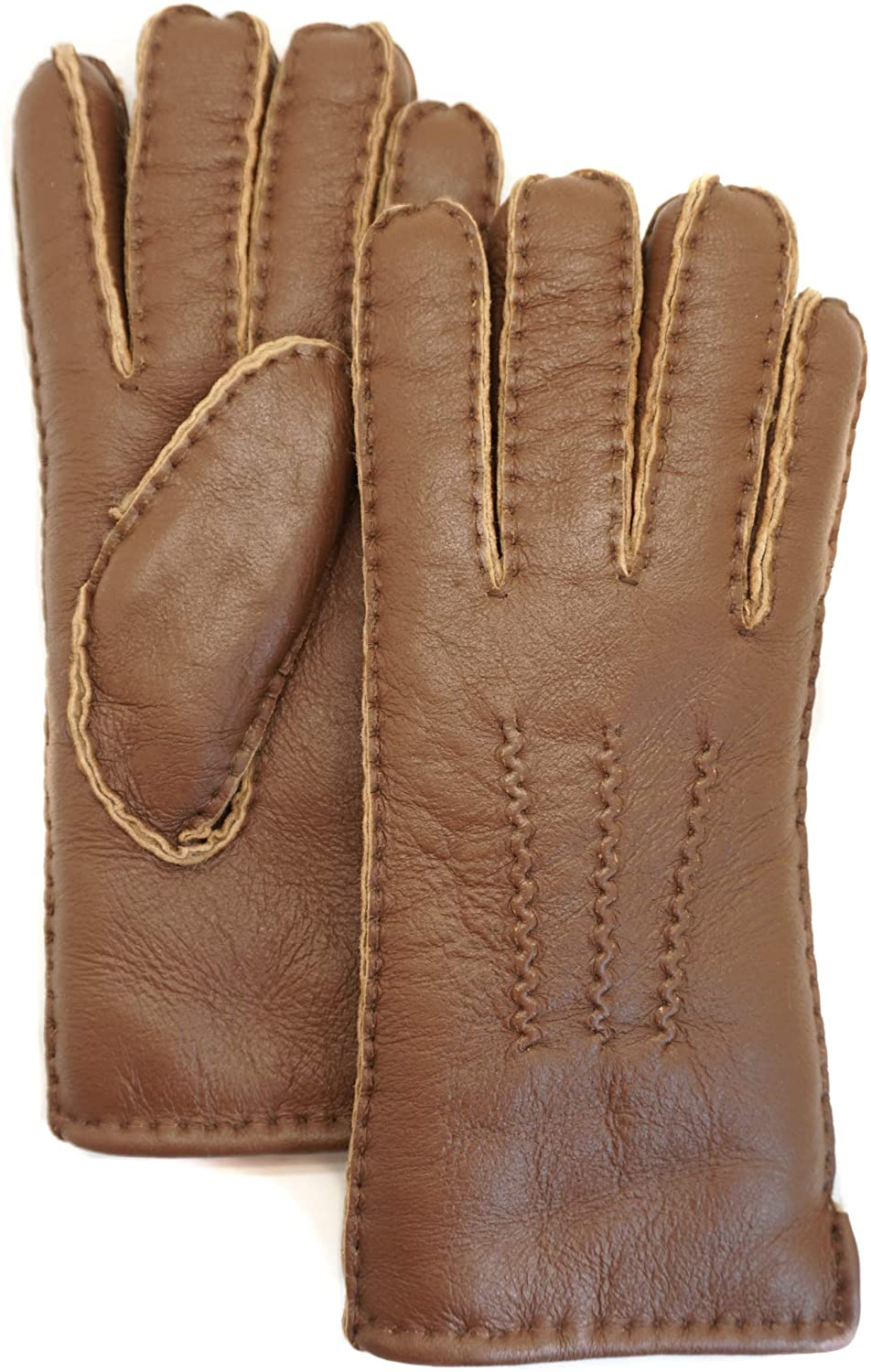 Hermès Brown Square Stitching Detailing Gloves Lambskin Leather