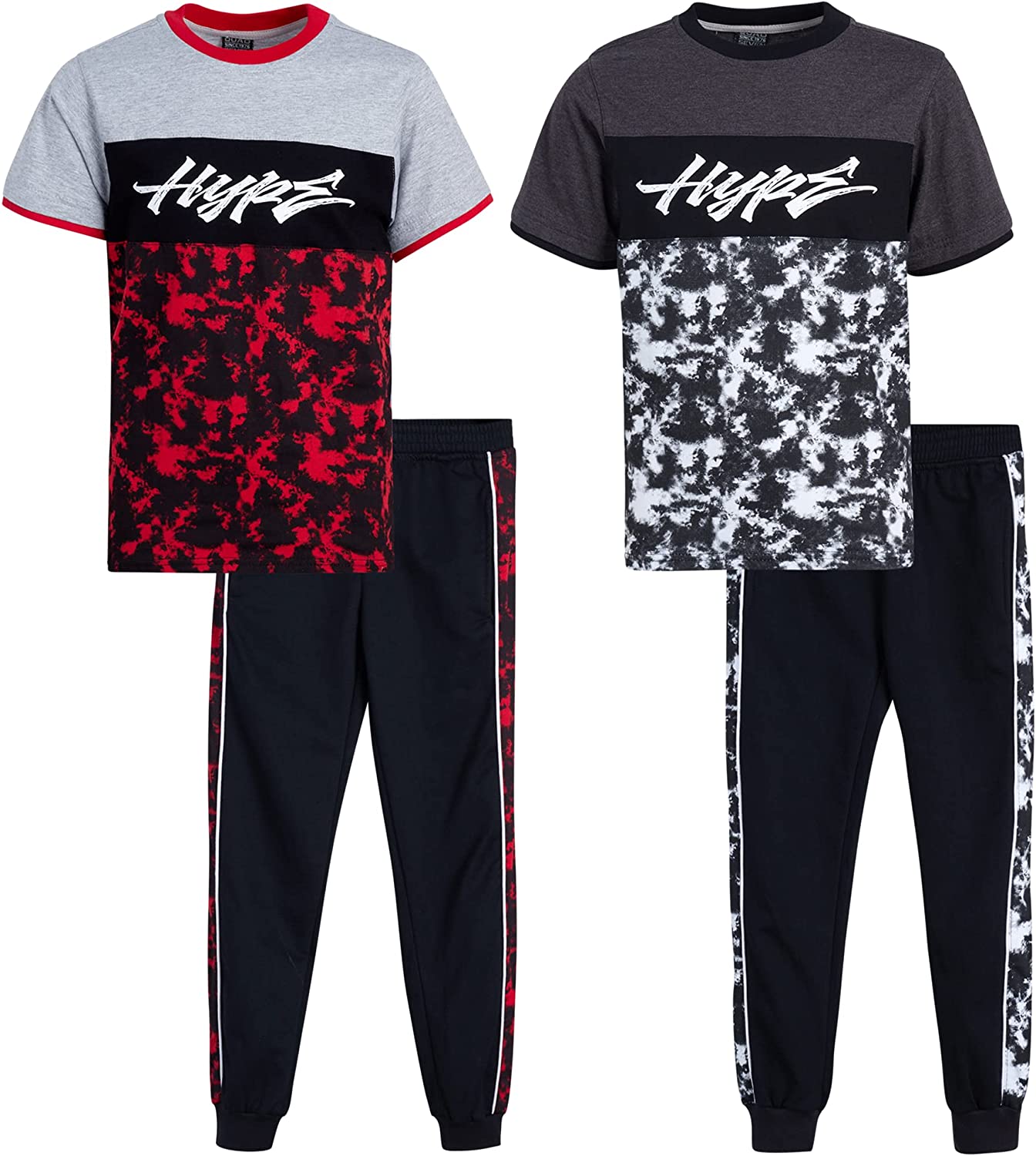 4 Piece Short Sleeve T-Shirt and Jogger Sweatpants Quad Seven Boys' Activewear Set 