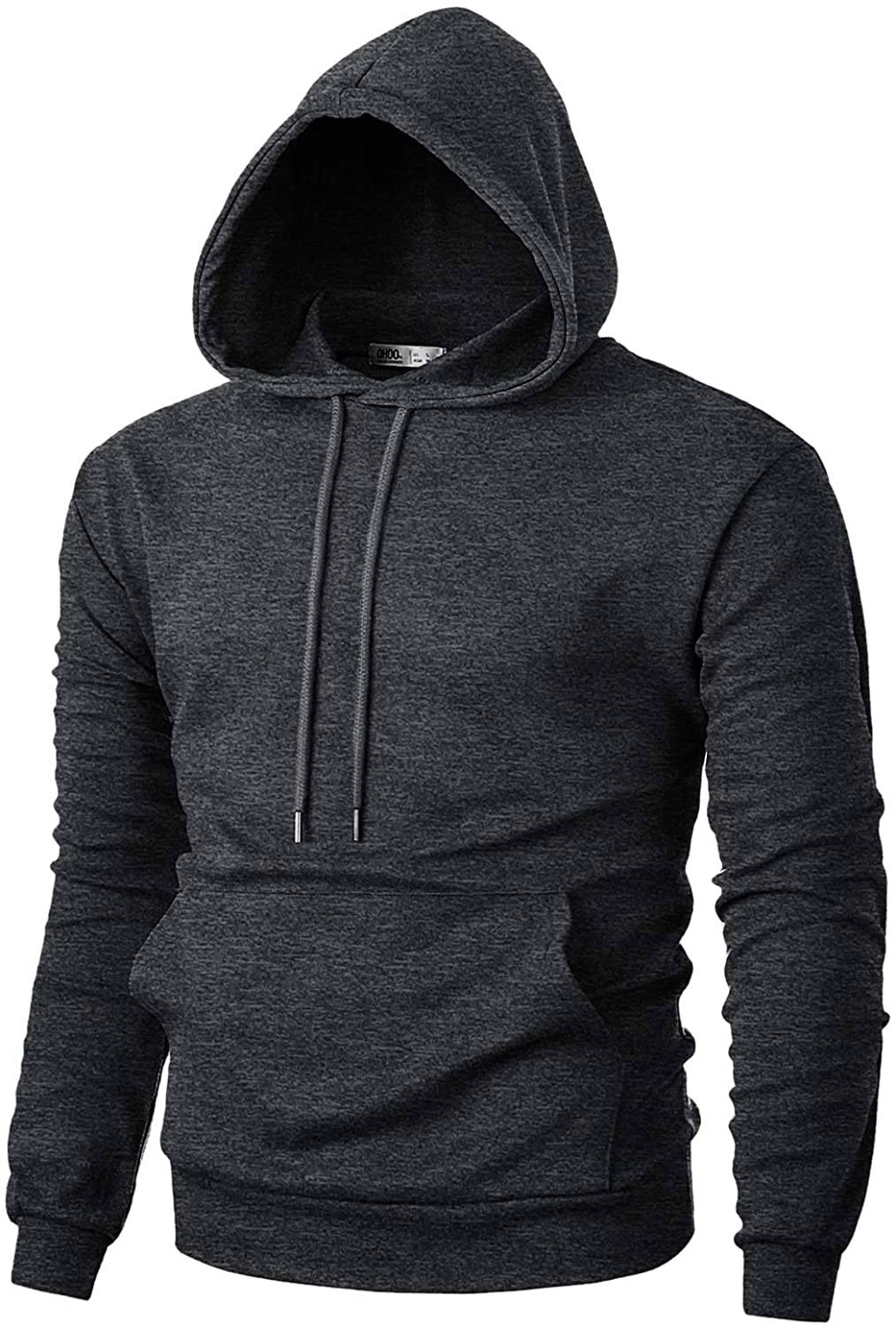 Ohoo Mens Slim Fit Lightweight Zip Up Hoodie with Pockets Long