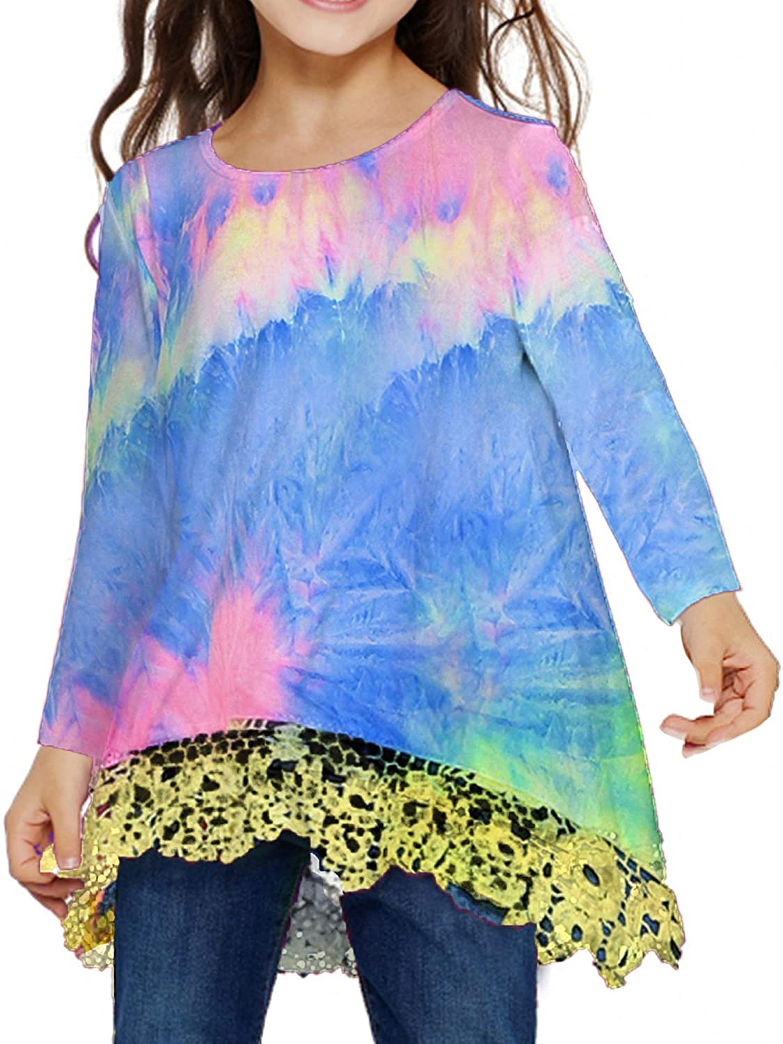 Arshiner Girls Casual Tunic Tops Short/Long Sleeve Loose Soft