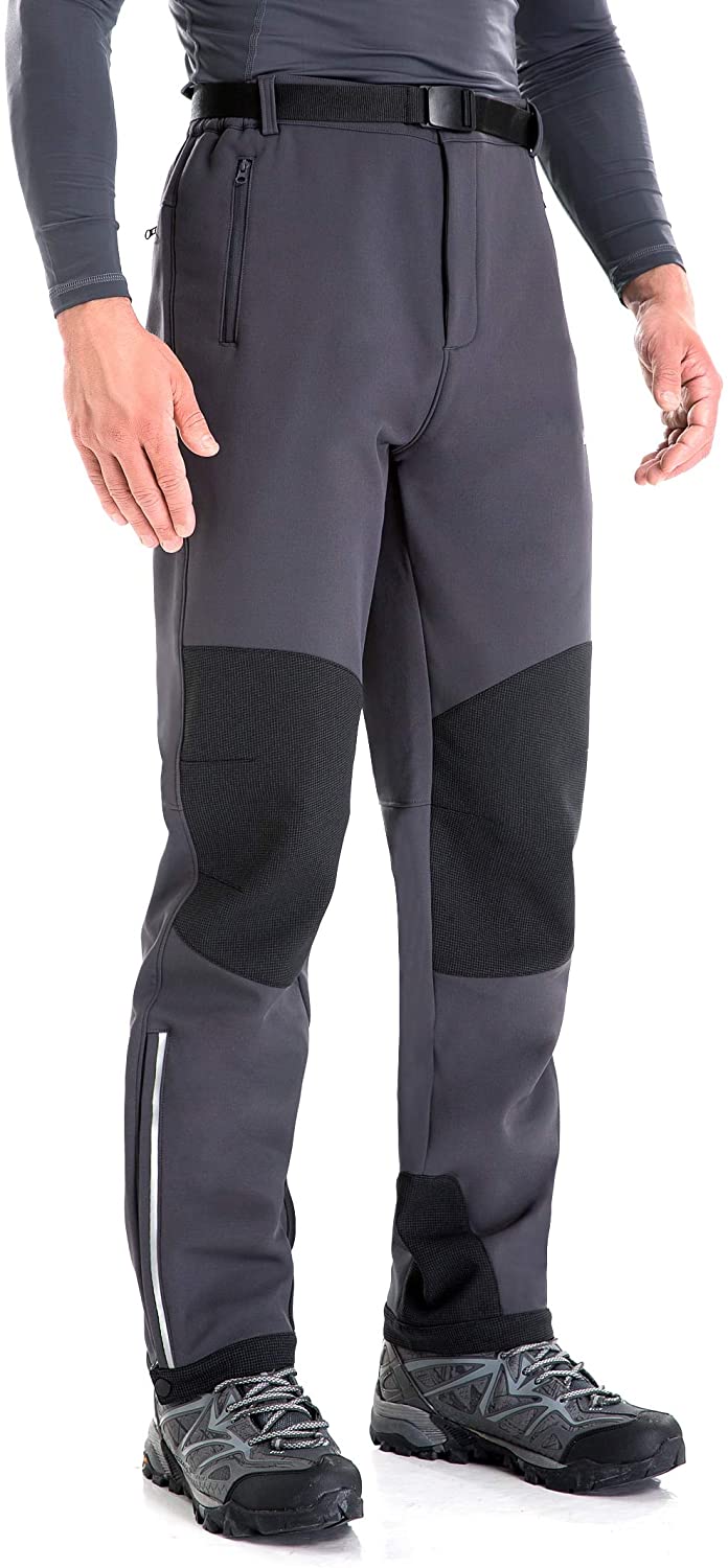 clothin Men's Insulated Pants Fleece Lined Snow Pants Softshell Water and  Wind-Resistant