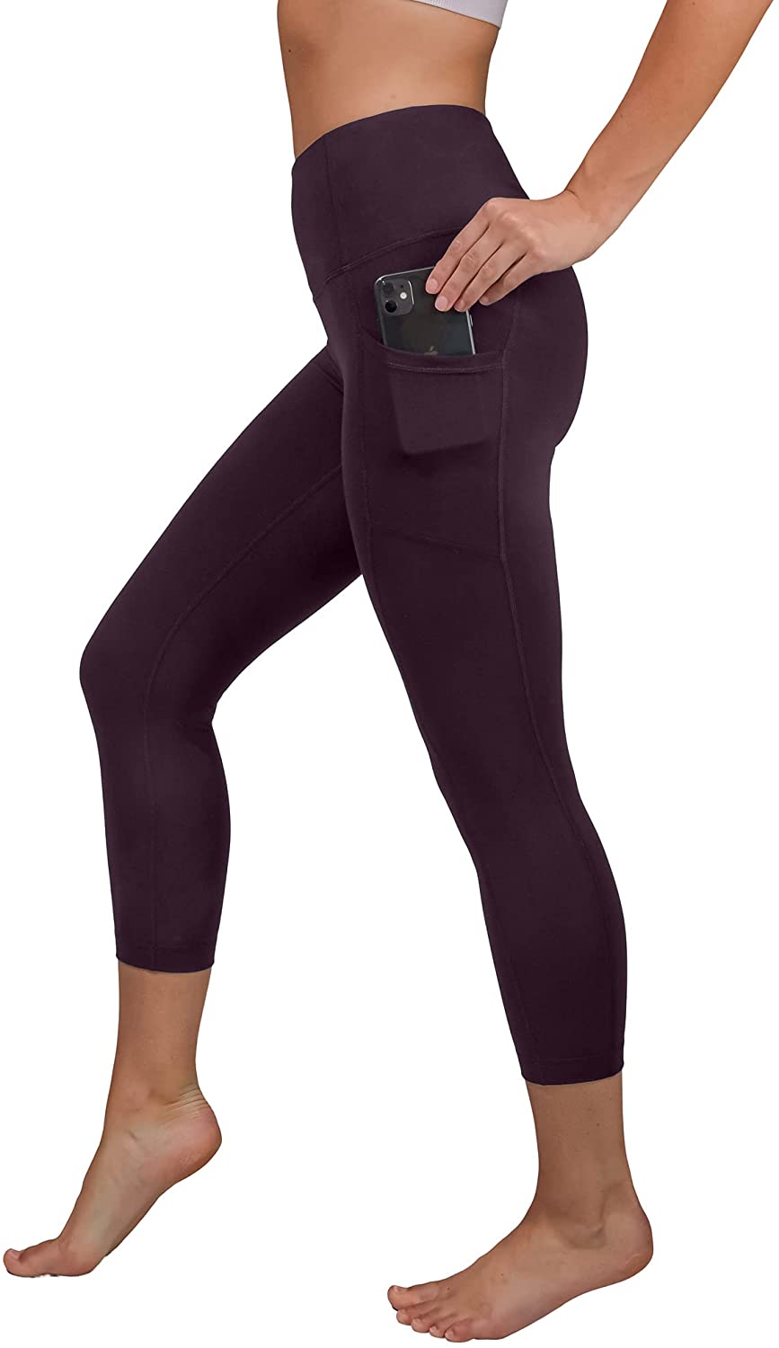 Yogalicious High Waist Squat Proof Yoga Capri Leggings with Side Pockets  for Wom