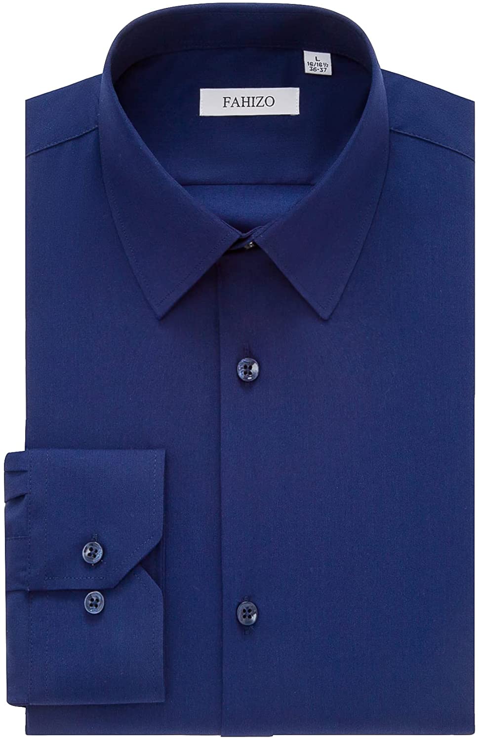 FAHIZO Men's Dress Shirt Long Sleeve Stretch Regular Fit Button Down ...