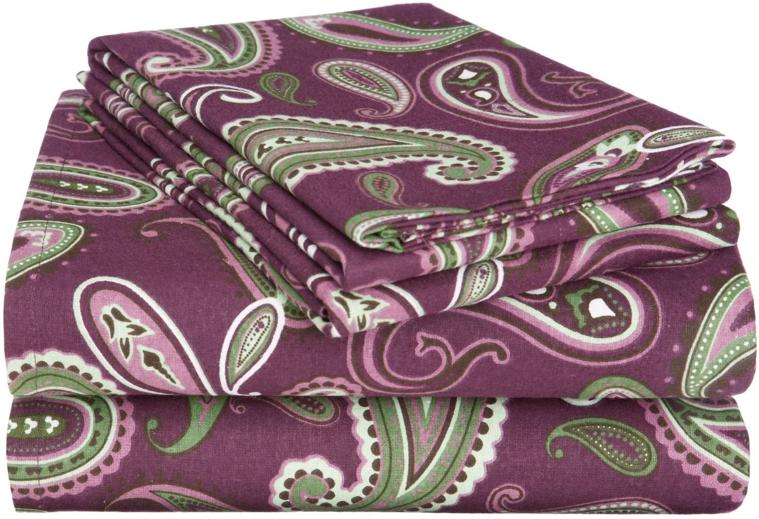 Cotton Flannel Paisley Pattern Sheet Set by Superior 