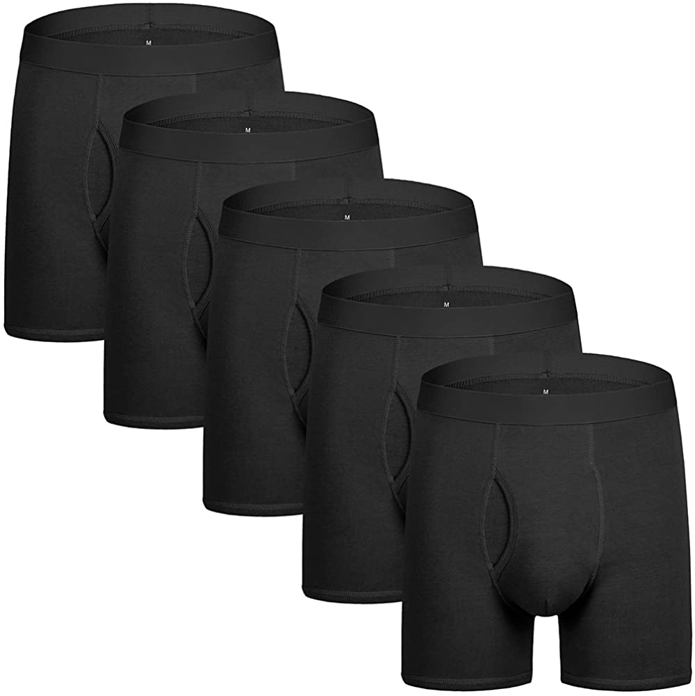 5Mayi Men's Underwear Boxer Briefs Cotton Regular Long Mens Boxer ...