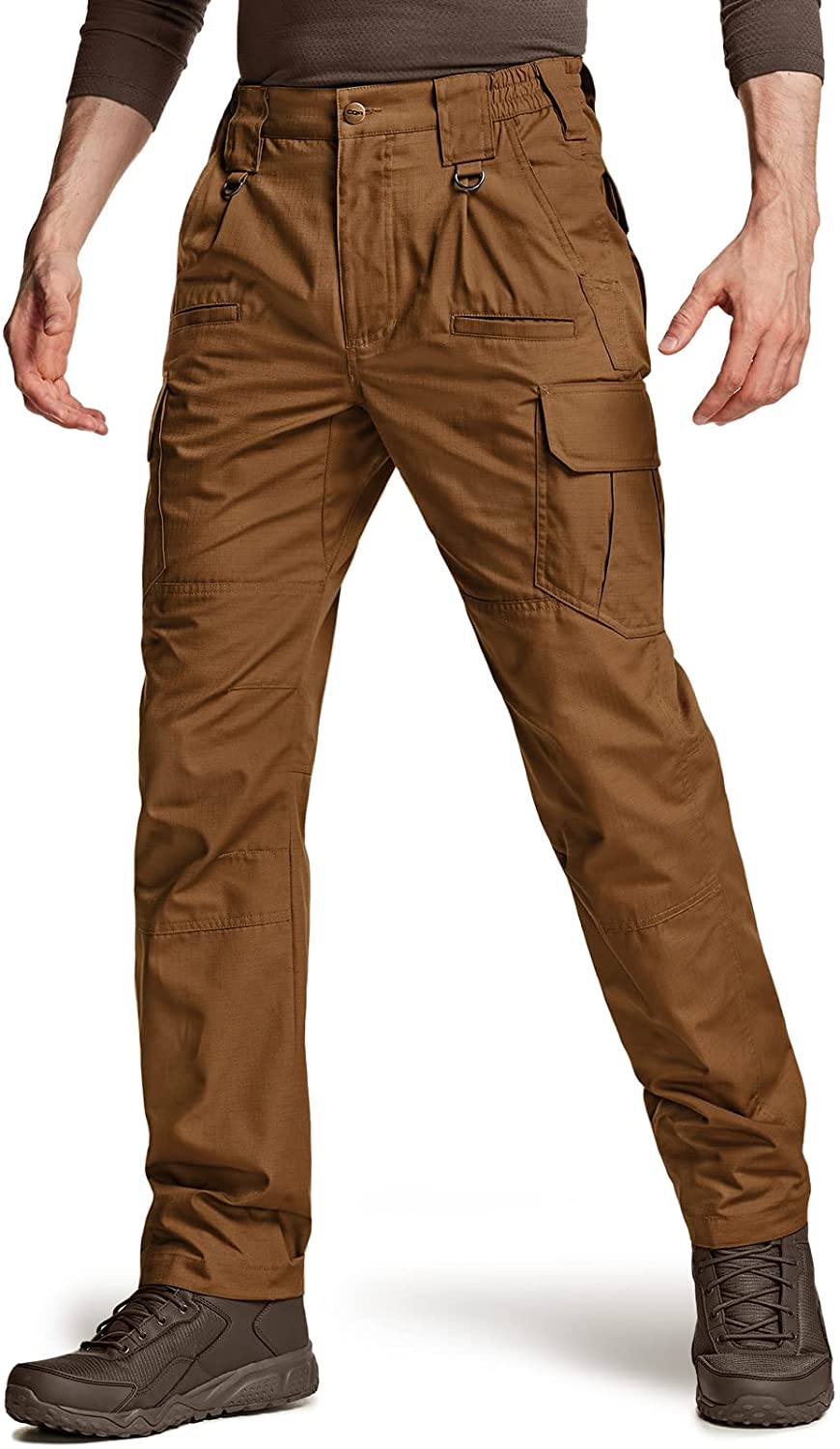 CQR Men's Tactical Pants, Water Repellent Ripstop Cargo Pants