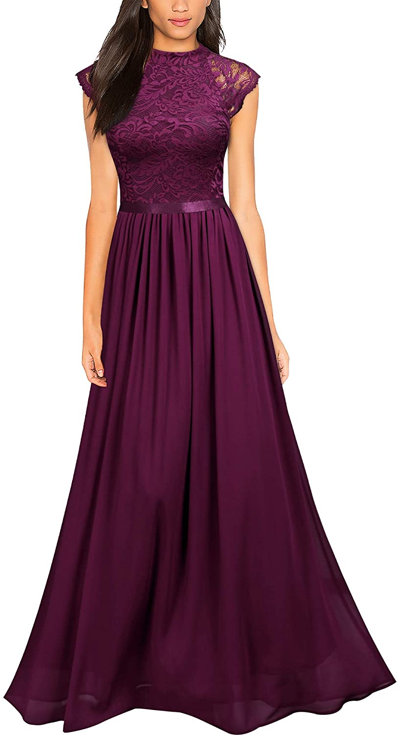 Miusol Women's Formal Sleeveless Floral Lace Bridesmaid Party Maxi  Dress | eBay
