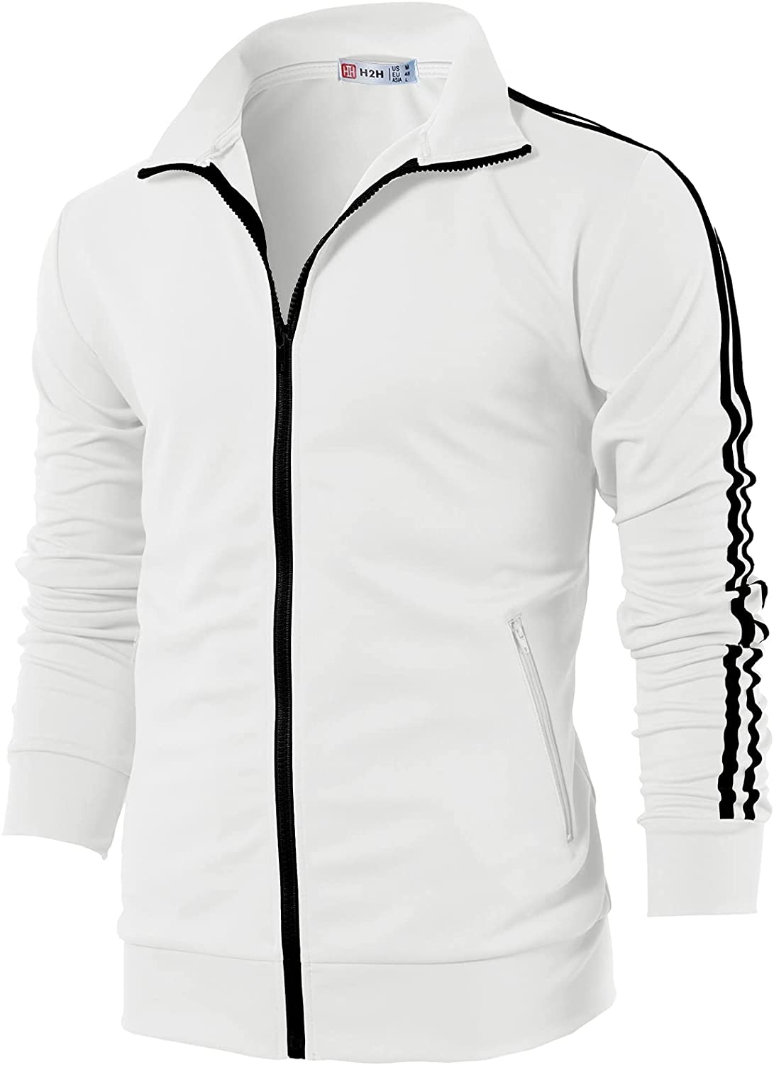 H2H Mens Active Slim Fit Track Lightweight Jacket, Squid Game Tracksuit  Zip-up Long Sleeve Training Basic Designed : : Clothing, Shoes 