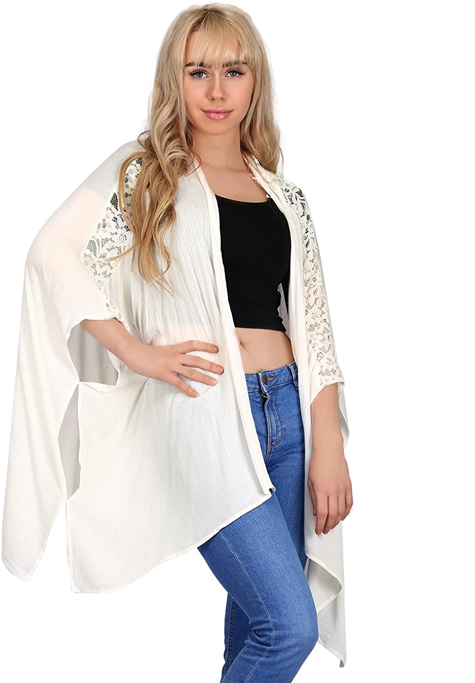 Hde Kimonos For Women Open Front Kimono Half Sleeve Plus Size Cardigan Tops Ebay 