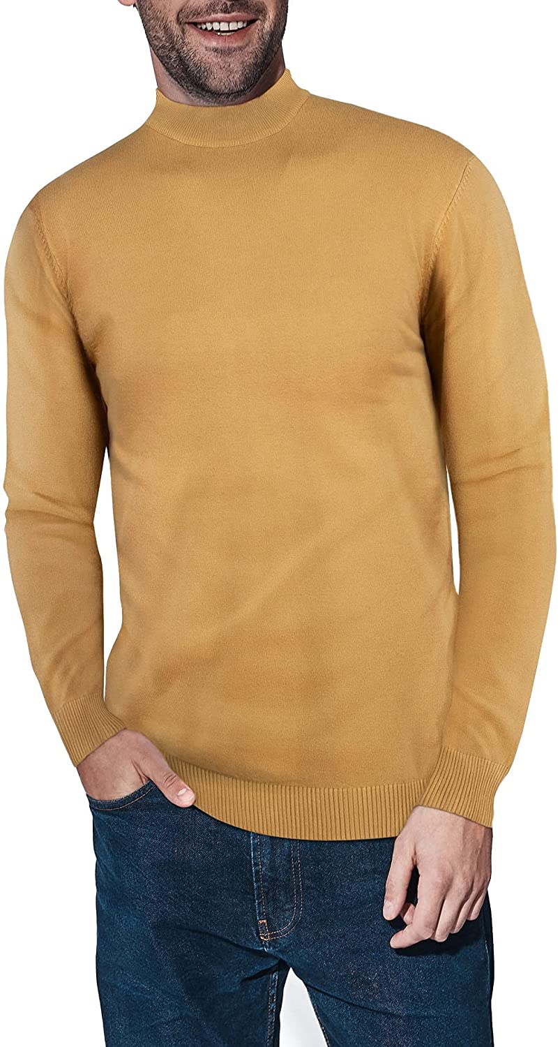 Slim Fit Pullover with Roll Collar X RAY Turtleneck & Mock Neck Sweater for Men Regular and Big & Tall Sizes 