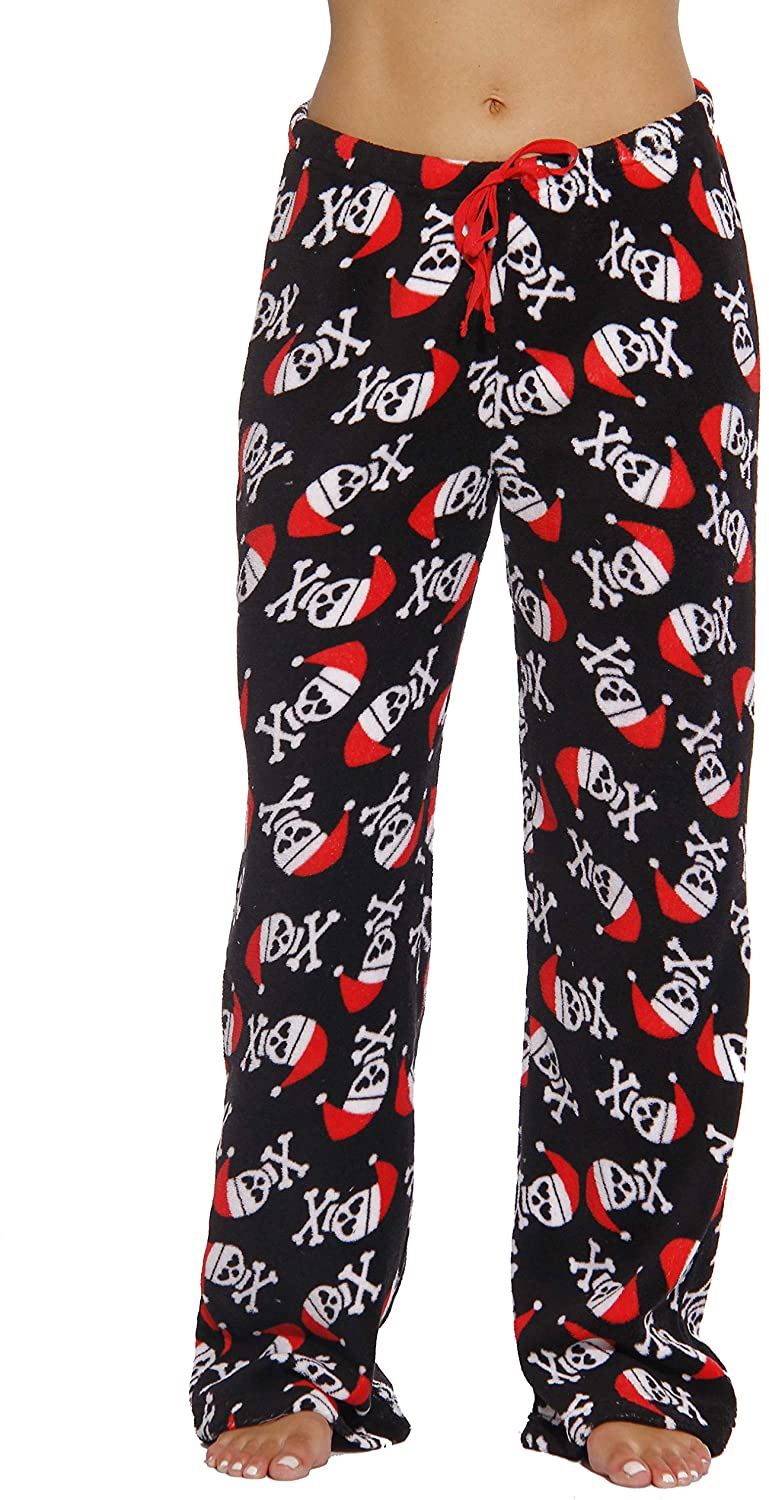 Just Love Women's Plush Pajama Pants - Soft and Cozy Lounge Pants in Petite  to Plus Sizes (White - Heart Fairisle, X-Large) 