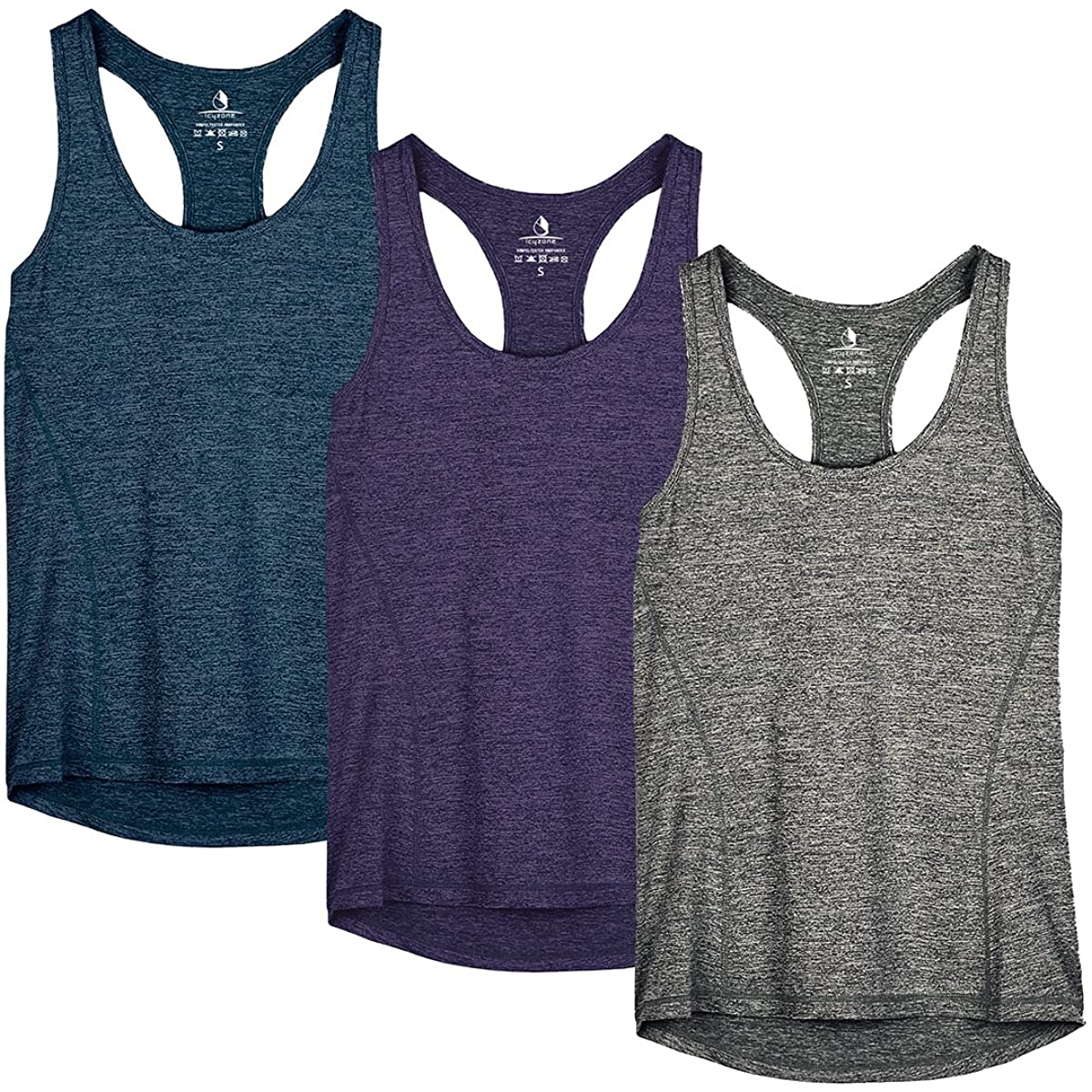 Womens Round Neck Active Icyzone Yoga Tops For Gym, Running, And