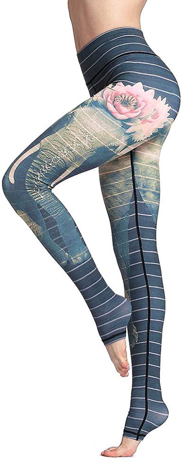 Buy Witkey Printed Extra Long Women Yoga Leggings High Waist Tummy