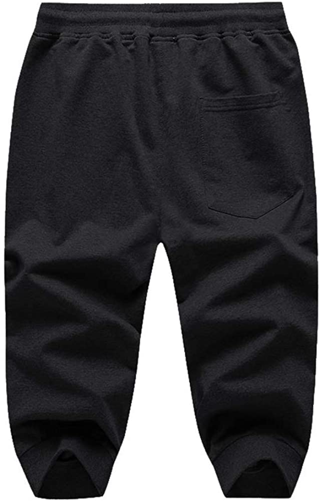 TACVASEN Men's Shorts 3/4 Jogger Capri Long Shorts Running Cotton Below ...