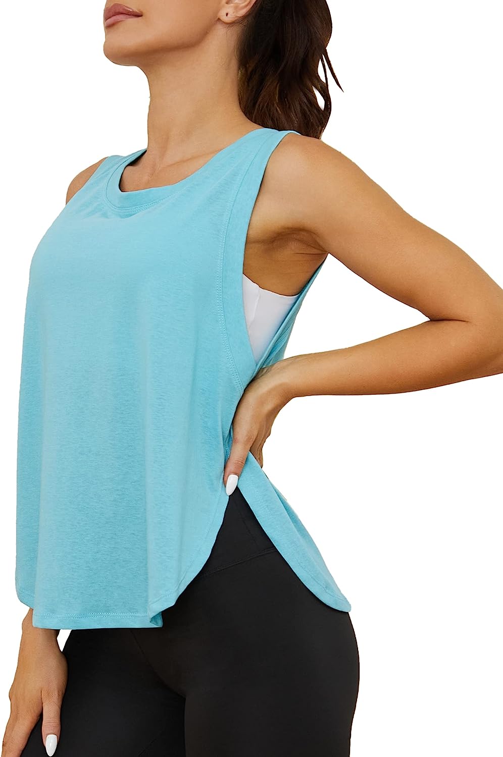 Cotton Athletic Workout Tank Tops for Women - Sleeveless Loose