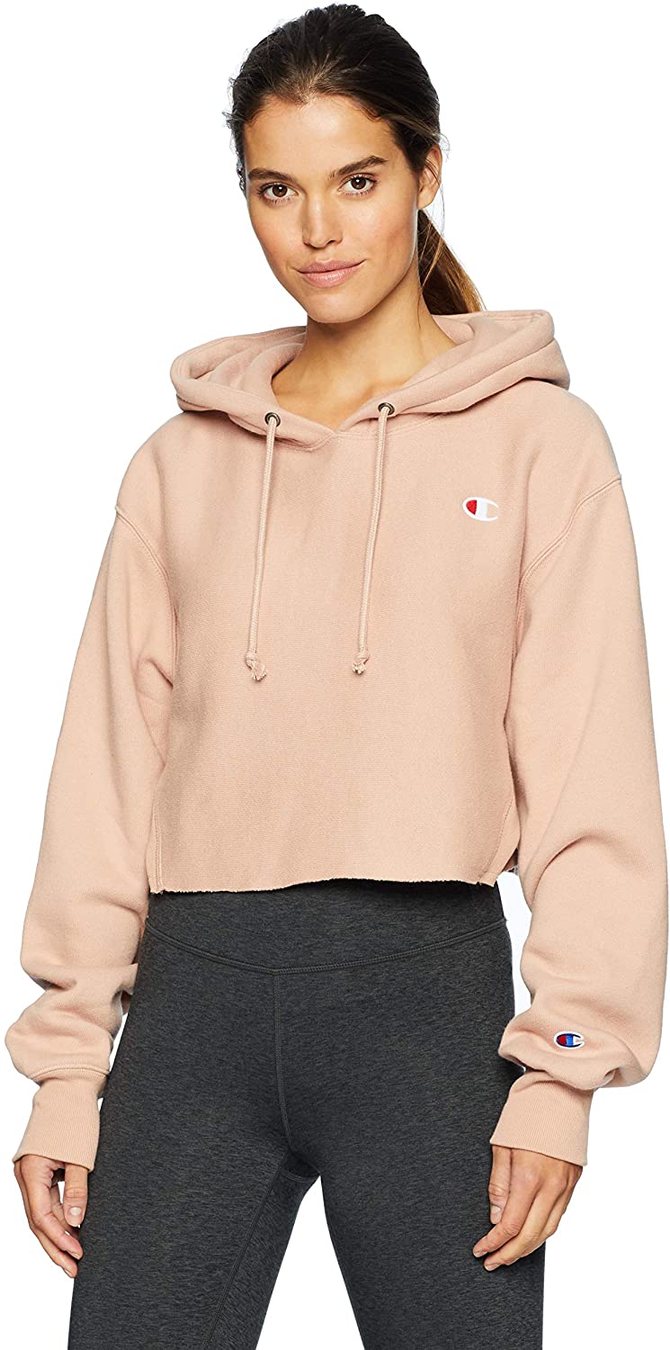 champion life women's reverse weave cropped cut off hood