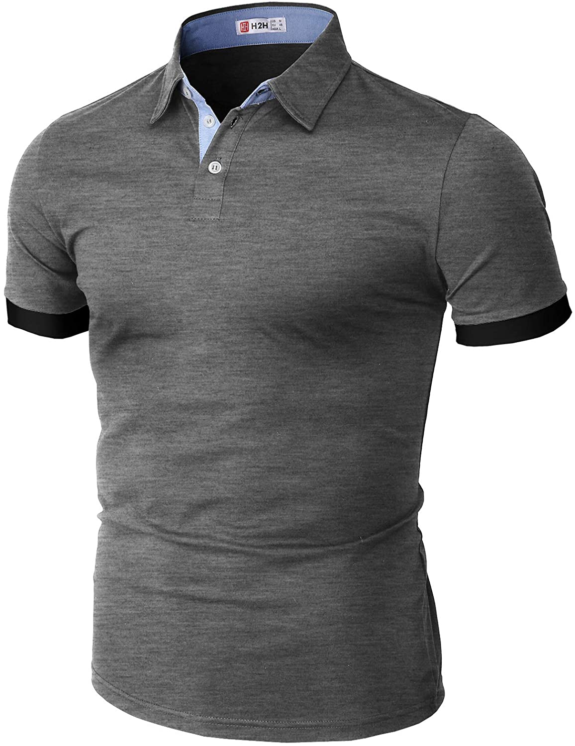 H2H Mens Casual Slim Fit Polo T-Shirts Basic Designed of Various Styles 