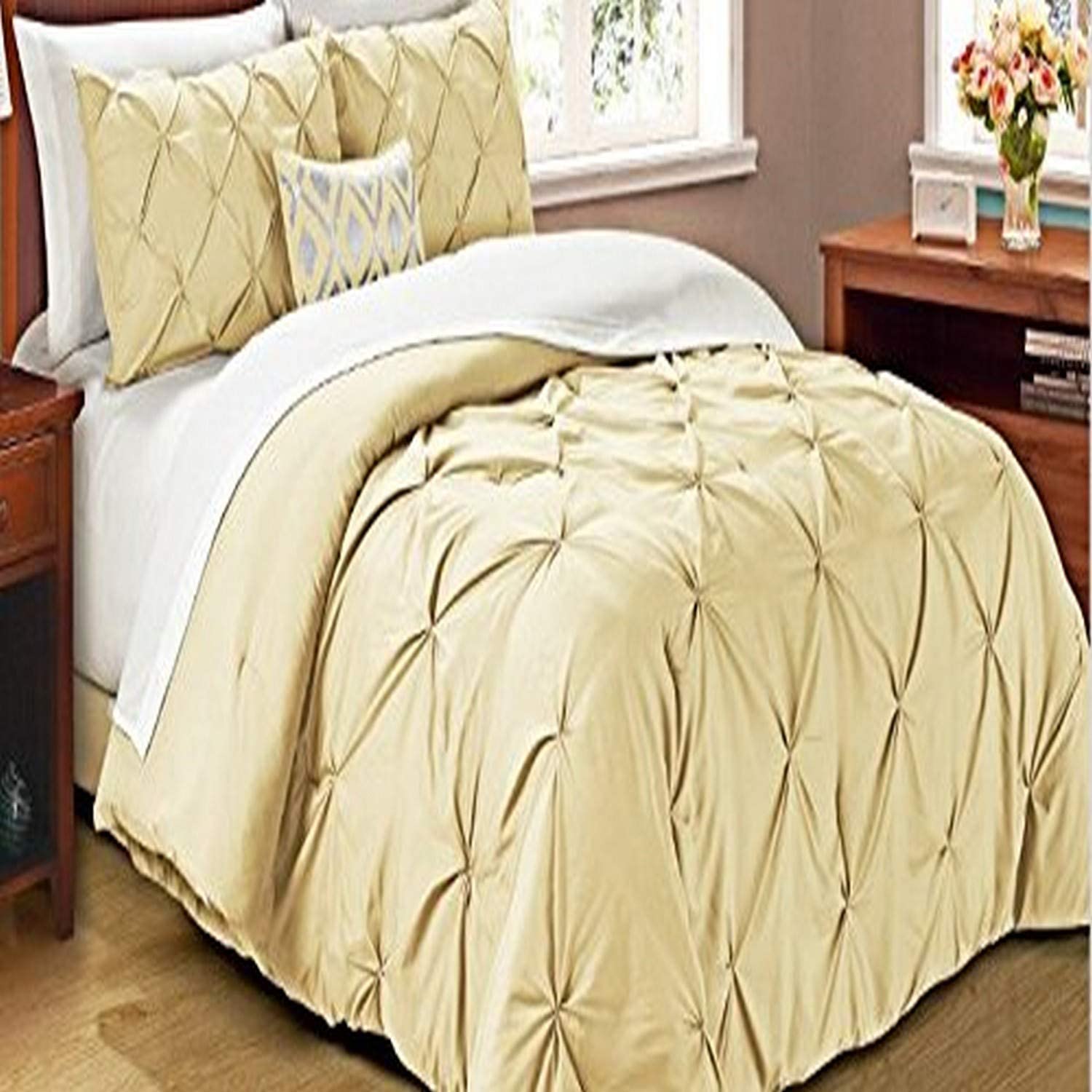 Coral Details about   Cathay Home Oasis Pintuck Comforter Set Twin 