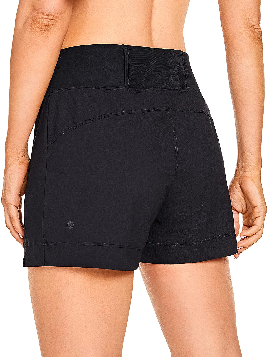 4'' CRZ YOGA Women's Lightweight Mid-Rise Travel Outdoor Hiking Shorts Quick-Dry Athletic Workout Shorts with Zip Pockets 