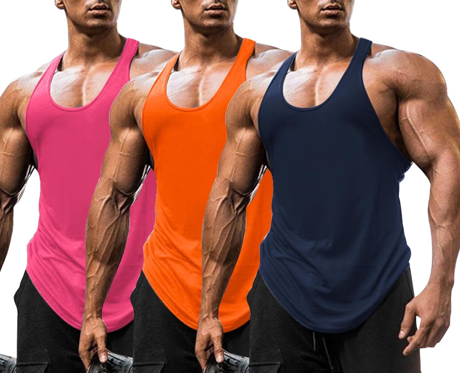Babioboa Men's 3 Packs Stringer Tank Top Y-Back T Shirt Workout Gym Muscle  Tee Sleeveless Undershirts Training : : Clothing, Shoes &  Accessories
