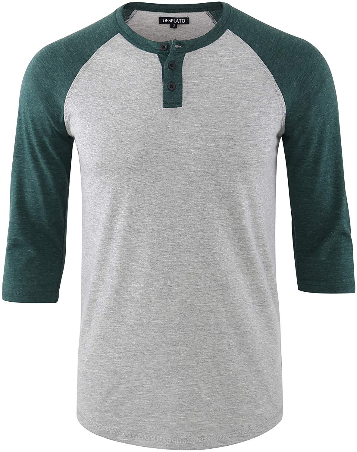 DESPLATO Men's Casual Vintage 3/4 Sleeve Henley Baseball Jersey Knit T Shirts 