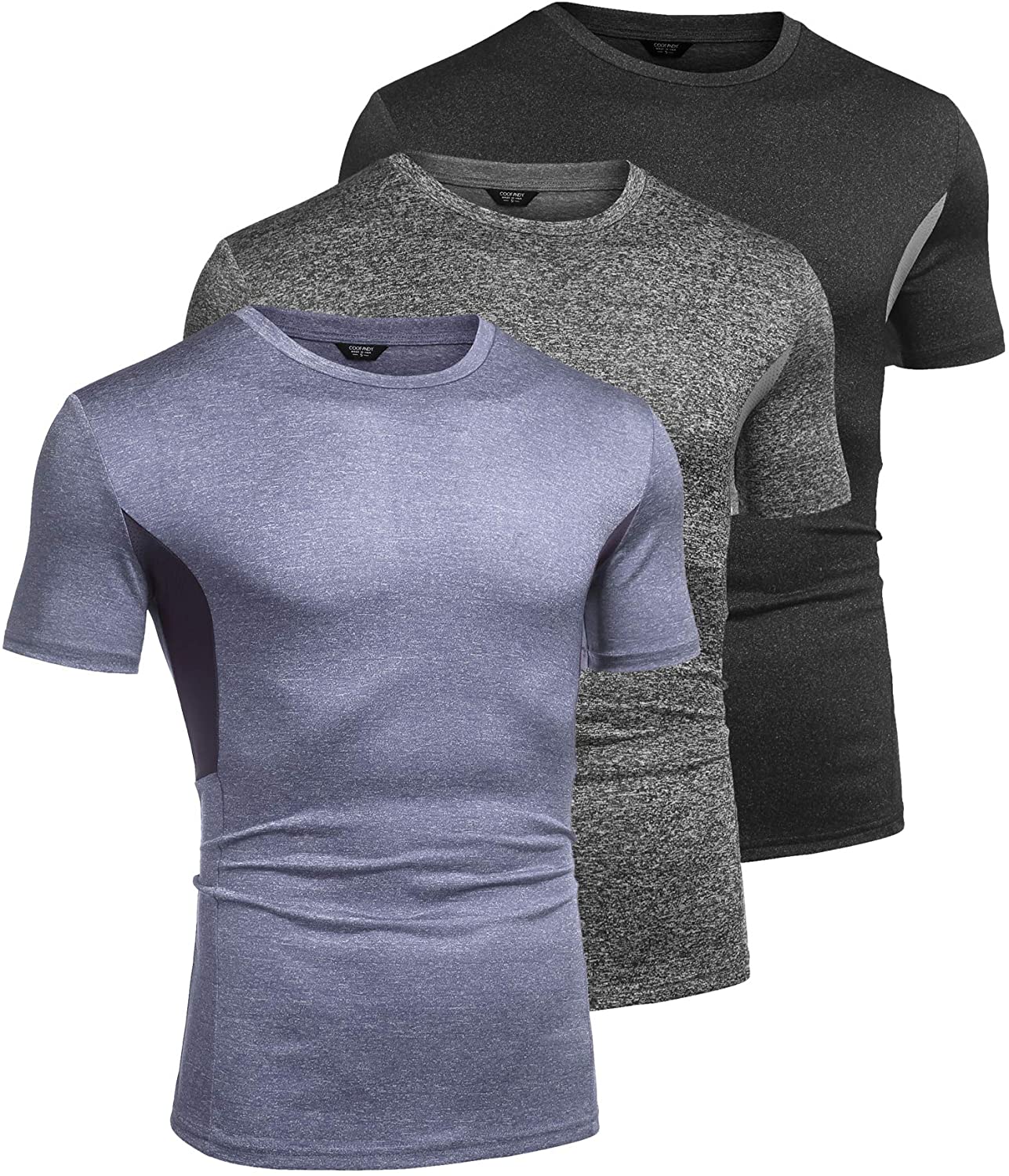 COOFANDY Men's 3 Pack Athletic T Shirts Short Sleeve Dri Fit Running ...