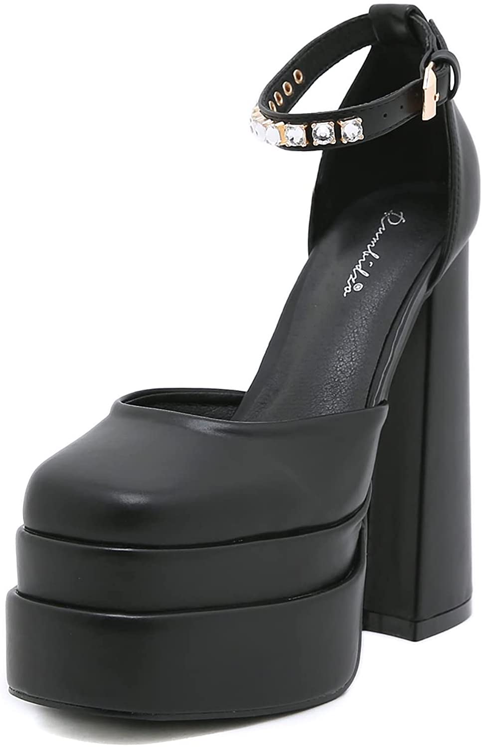 Bcshiye Women's Buckle Ankle Strap Wedge Sandal Peep Toe Platform Chunky Wedge Heels Ankle Boots Dress Shoes 