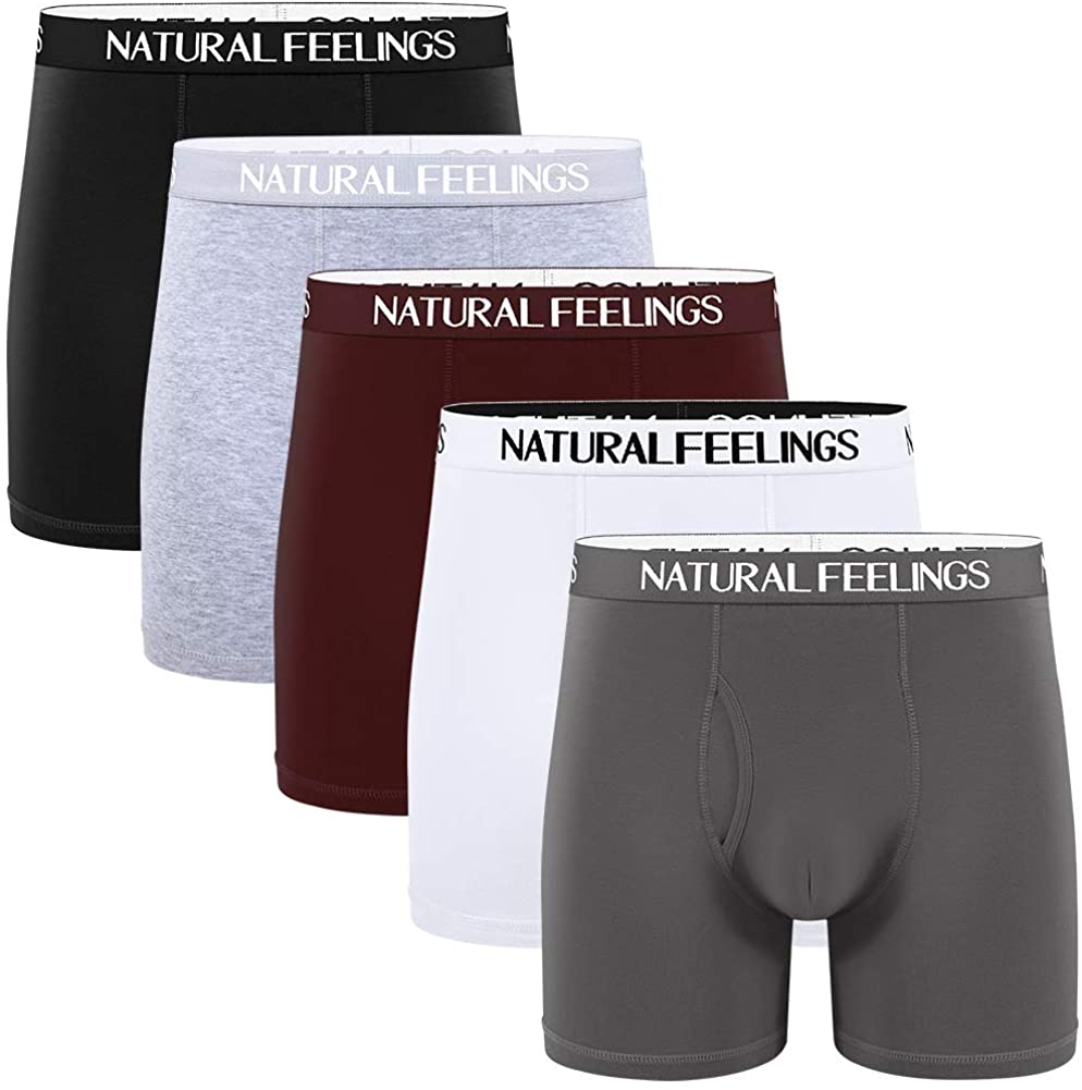 Natural Feelings Boxer Briefs Mens Underwear Men Pack Soft Cotton Open Fly  Under