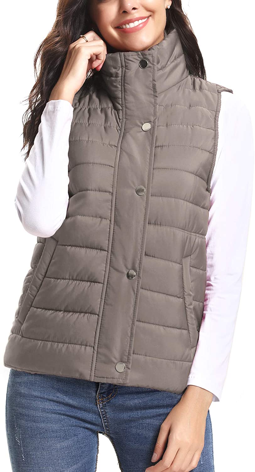 iClosam Womens Winter Puffer Vest Lightweight Packable Down Vest Quilted Jacket Coat