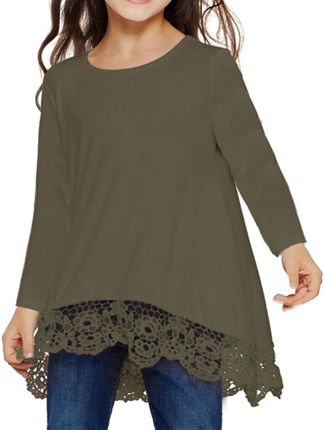  Arshiner Girls Casual Tunic Tops Short Sleeve Loose Soft Blouse  T-Shirt for 4-13 Years: Clothing, Shoes & Jewelry
