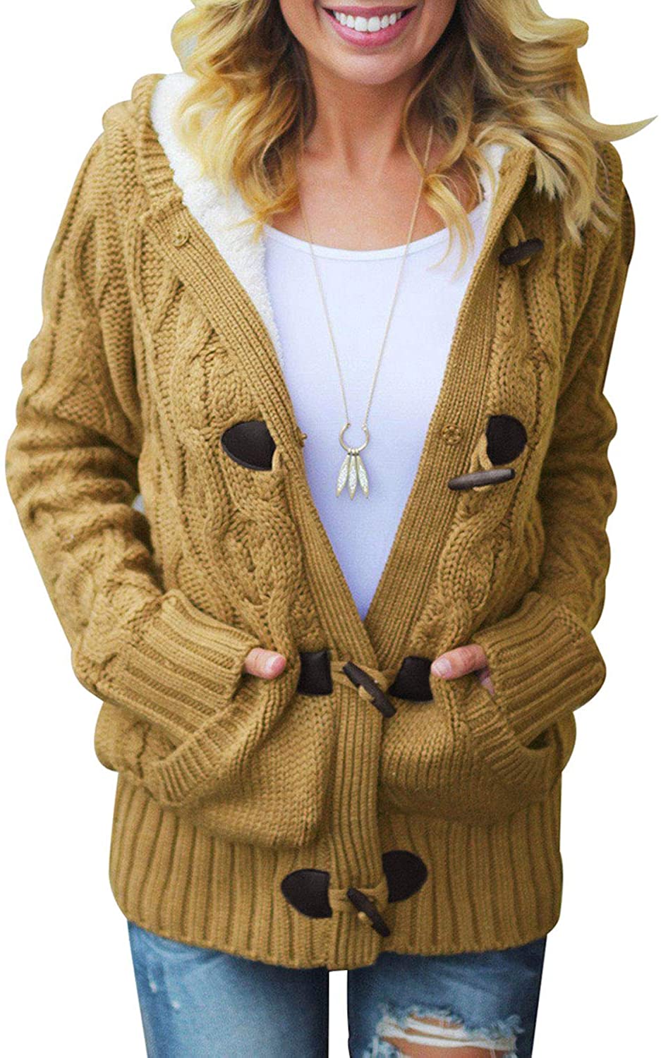 Mens Cardigan Sweaters Cable Knit Long Sleeve Loose Fit Color Block Casual Fall Cardigans